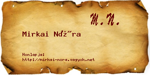 Mirkai Nóra névjegykártya